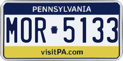 PA license plate MOR5133