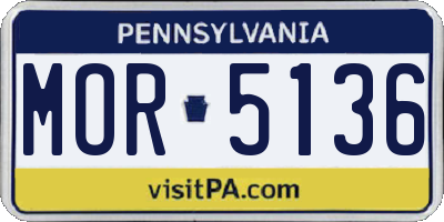 PA license plate MOR5136