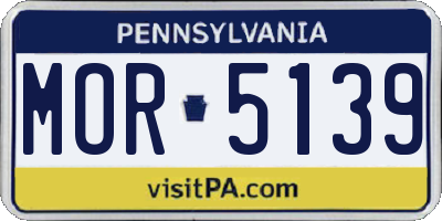 PA license plate MOR5139