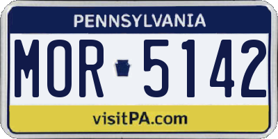 PA license plate MOR5142