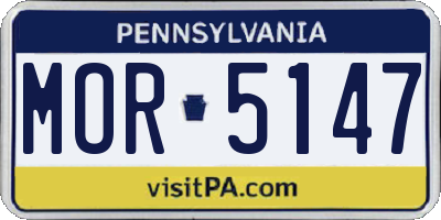PA license plate MOR5147