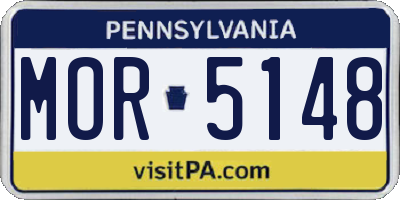 PA license plate MOR5148