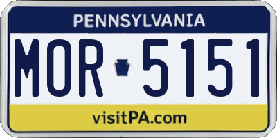 PA license plate MOR5151