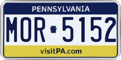 PA license plate MOR5152