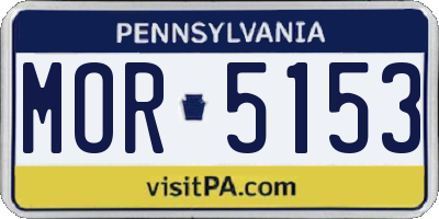 PA license plate MOR5153