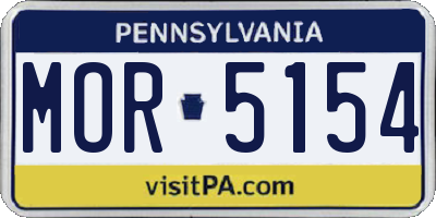 PA license plate MOR5154