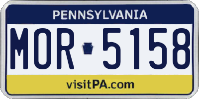 PA license plate MOR5158