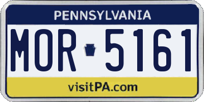 PA license plate MOR5161