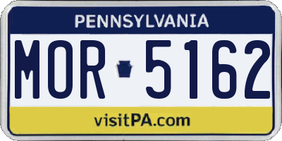 PA license plate MOR5162