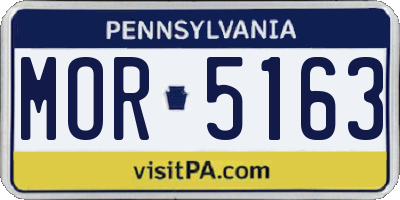 PA license plate MOR5163