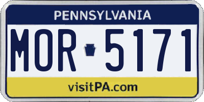 PA license plate MOR5171