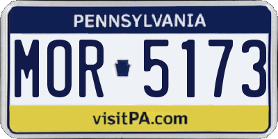 PA license plate MOR5173