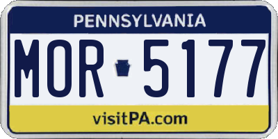 PA license plate MOR5177