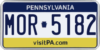 PA license plate MOR5182
