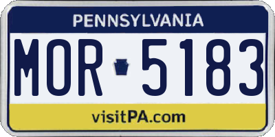PA license plate MOR5183