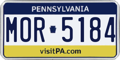 PA license plate MOR5184