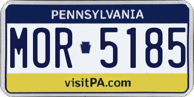 PA license plate MOR5185