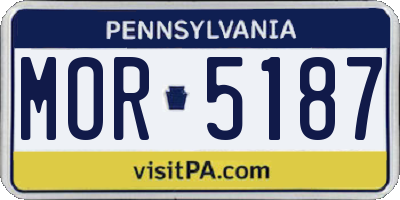 PA license plate MOR5187