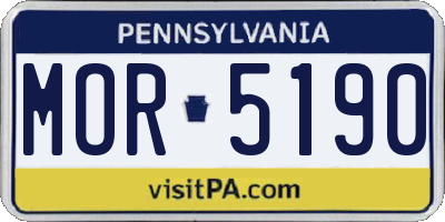 PA license plate MOR5190