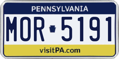 PA license plate MOR5191