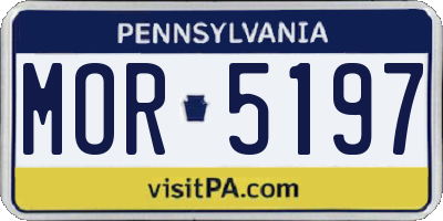 PA license plate MOR5197