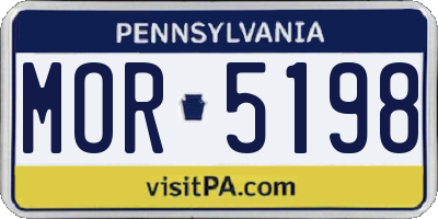 PA license plate MOR5198