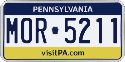 PA license plate MOR5211
