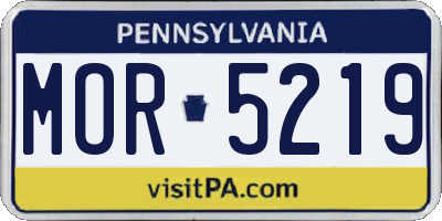 PA license plate MOR5219