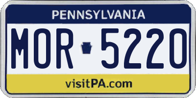 PA license plate MOR5220