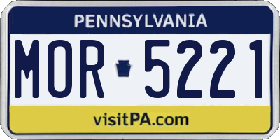 PA license plate MOR5221