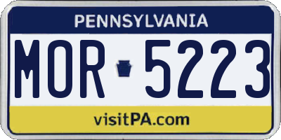 PA license plate MOR5223