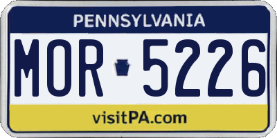 PA license plate MOR5226