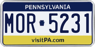 PA license plate MOR5231