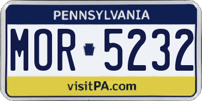 PA license plate MOR5232