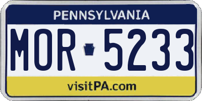 PA license plate MOR5233