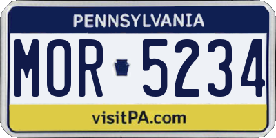 PA license plate MOR5234