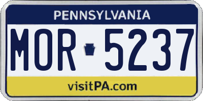 PA license plate MOR5237