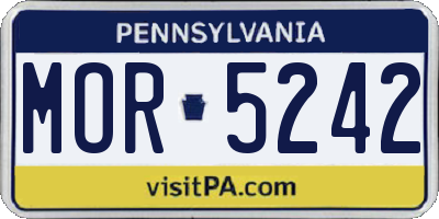 PA license plate MOR5242