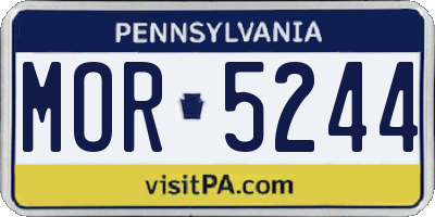 PA license plate MOR5244