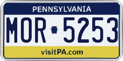 PA license plate MOR5253