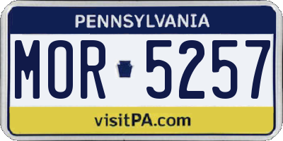 PA license plate MOR5257