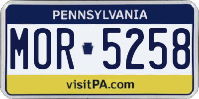 PA license plate MOR5258