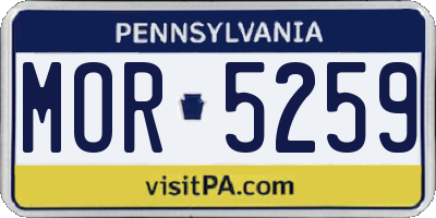 PA license plate MOR5259
