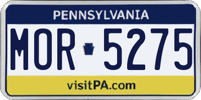PA license plate MOR5275