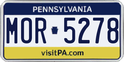 PA license plate MOR5278