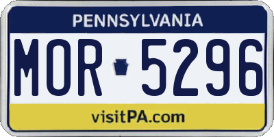 PA license plate MOR5296