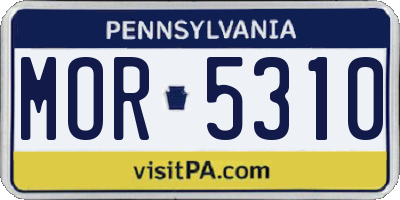 PA license plate MOR5310