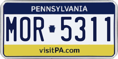 PA license plate MOR5311
