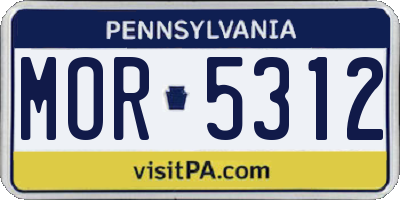 PA license plate MOR5312