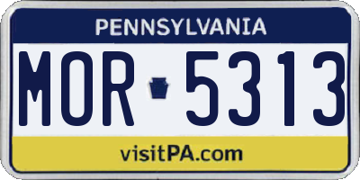 PA license plate MOR5313